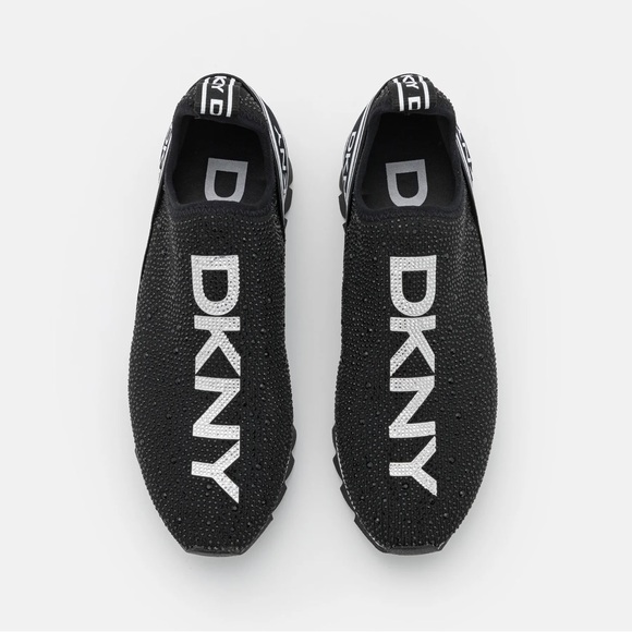 Dkny Shoes New Dkny Womens Black Abbi Rhinestone Embellished Logo